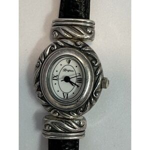 Brighton Paris Reversible Leather Band Watch Women Discolored Band New Battery Z